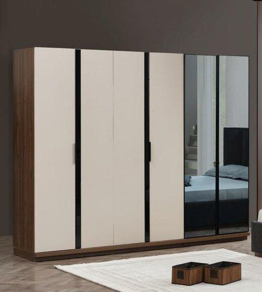 Kleiderschrank Schlafzimmerschrank Holzschrank Holz Beige Modern GroÃ