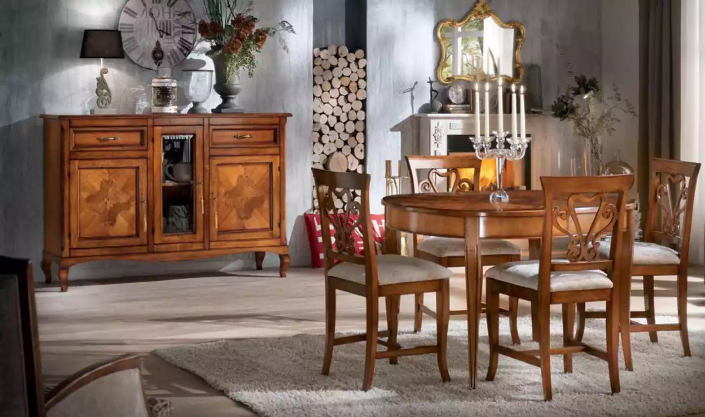 Esszimmer Garnitur 4x StÃ¼hle Esstisch Gruppe Essgruppe Sideboard 6tlg