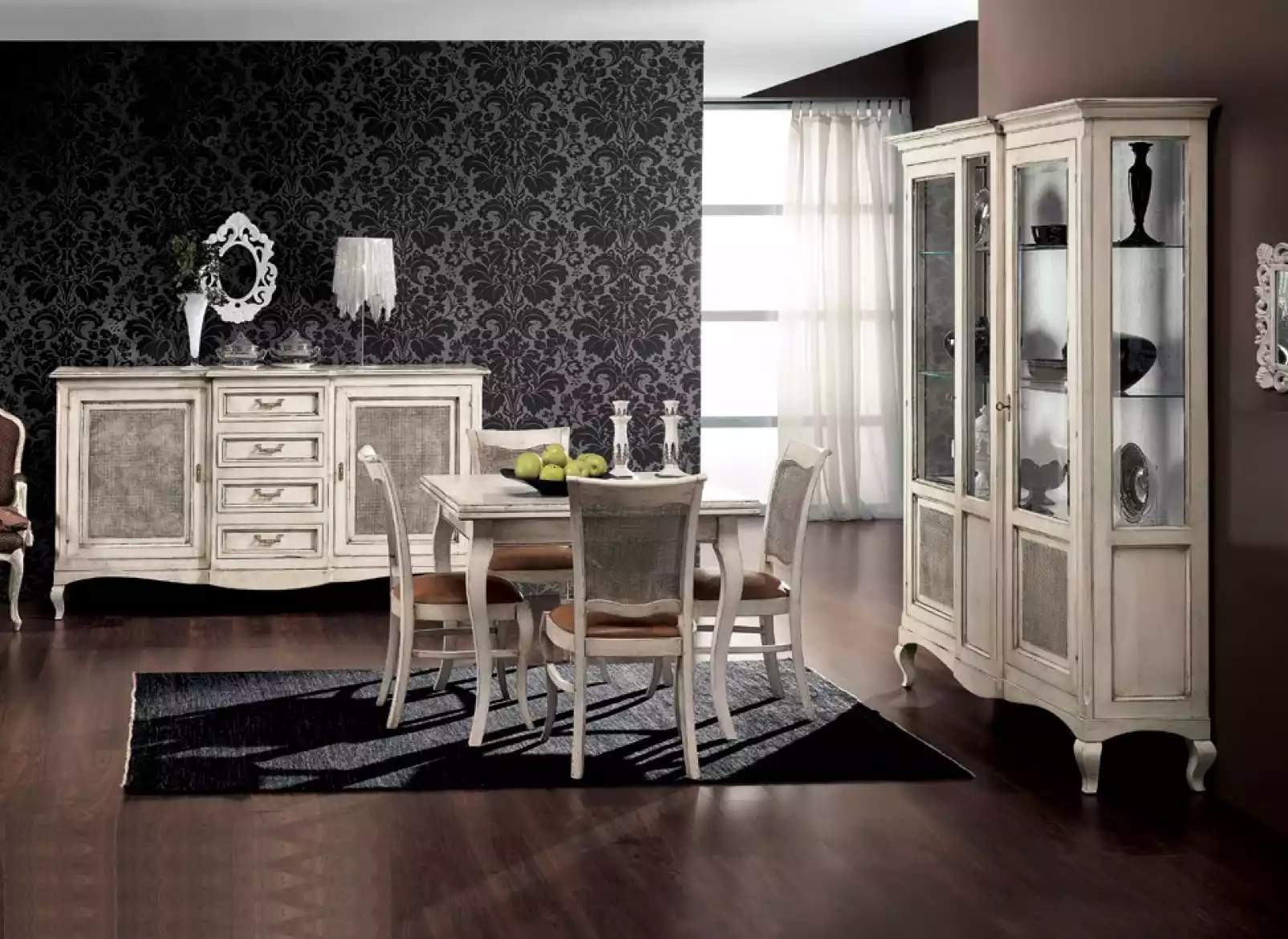 Esszimmer Garnitur Esstisch 4x StÃ¼hle Esszimmer Sideboard Set 7tlg.
