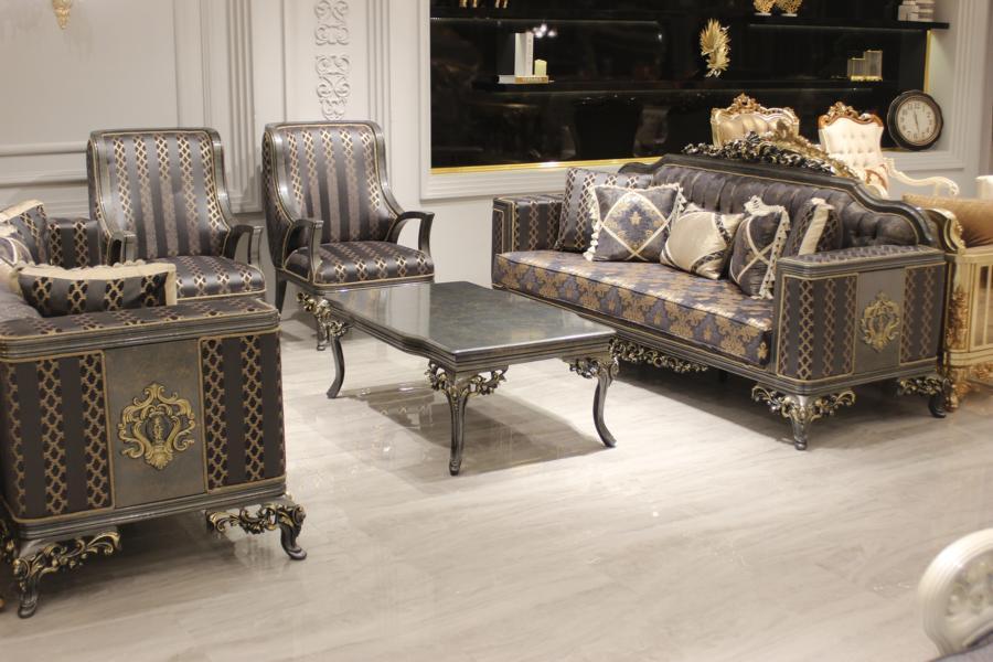 LuxuriÃ¶se WohnzimmermÃ¶bel Elite Sofa 3 Sitzer Deluxe stilvollen Sessel