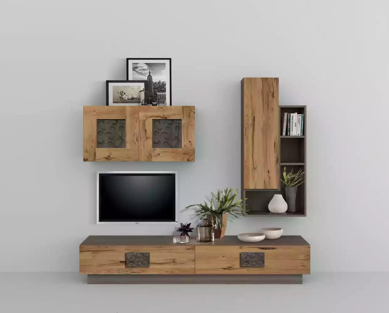 Wohnwand TV-Schrank Wohnzimmer Set WohnmÃ¶bel Modern Wohnzimmer SchrÃ¤nke