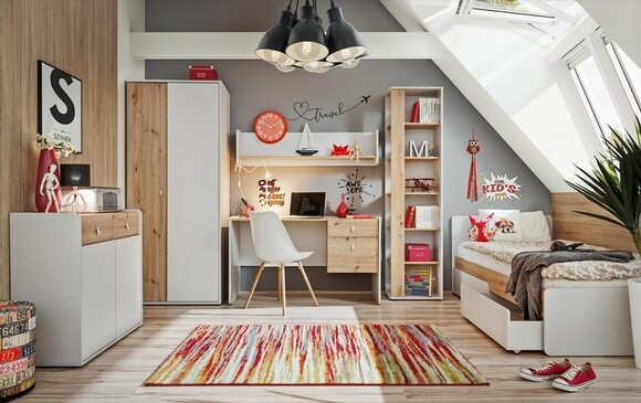 Kinderzimmer Set 6 tlg Schlafzimmer MÃ¶bel Kleiderschrank Design Komplett Neu