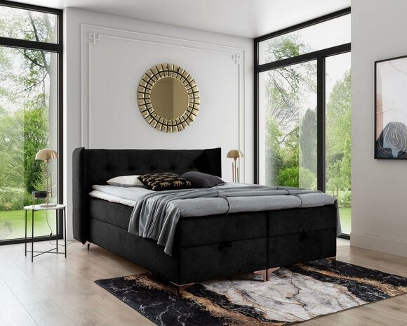 Schlafzimmer Designer MÃ¶bel Doppelbett Holz PolstermÃ¶bel Luxus Boxspringbett