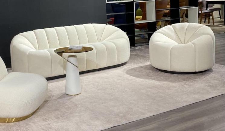 Exklusives GemÃ¼tlich WeiÃ Wohnzimmer 3 Sitzer Sofa Modern 2x Sessel neu
