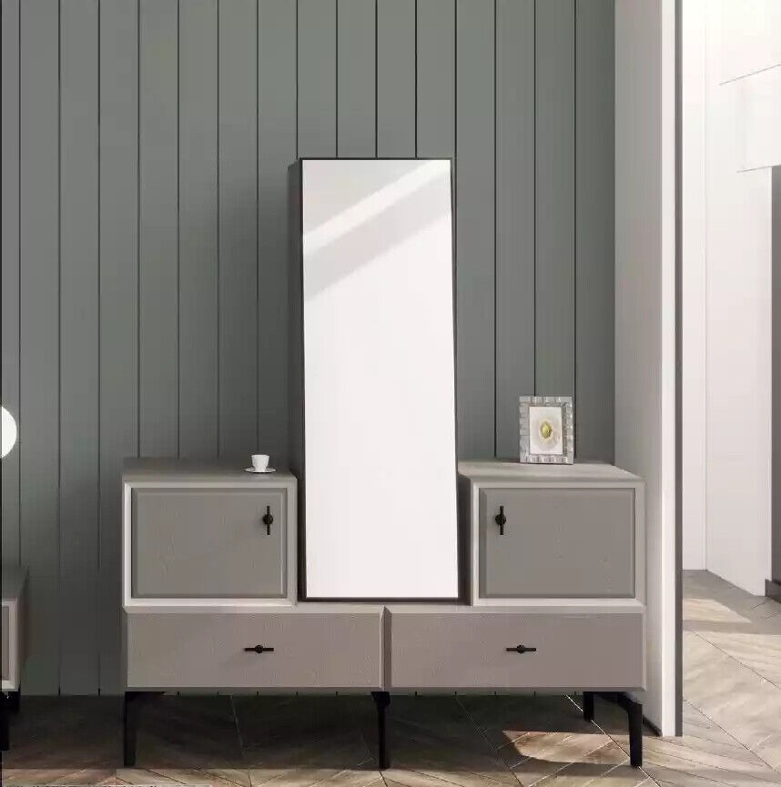 Kommode mit Spiegel fÃ¼r Schlafzimmer grau stilvoll modernes Design