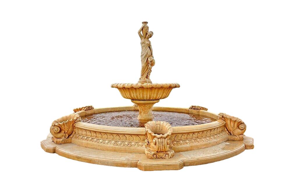 Springbrunnen Becken FontÃ¤ne Zierbrunnen XXL Garten Deko Stadt Brunnen