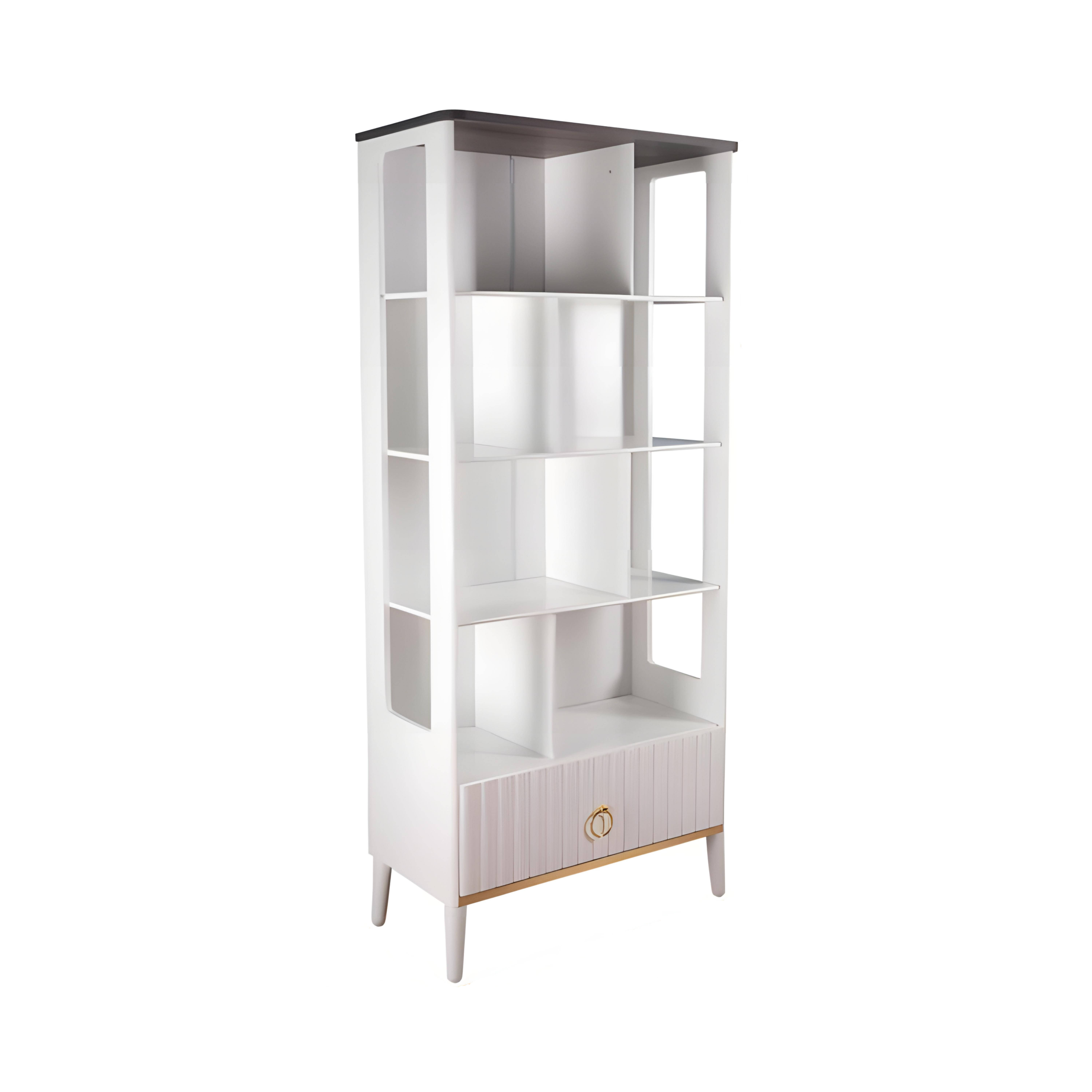 Elegantes weiÃes Holz BÃ¼cherregal in modernem Stil