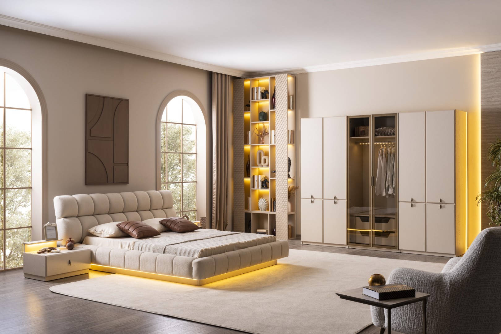 Moderner Komfort â ein schlichtes Schlafzimmer in stilvollem Design.