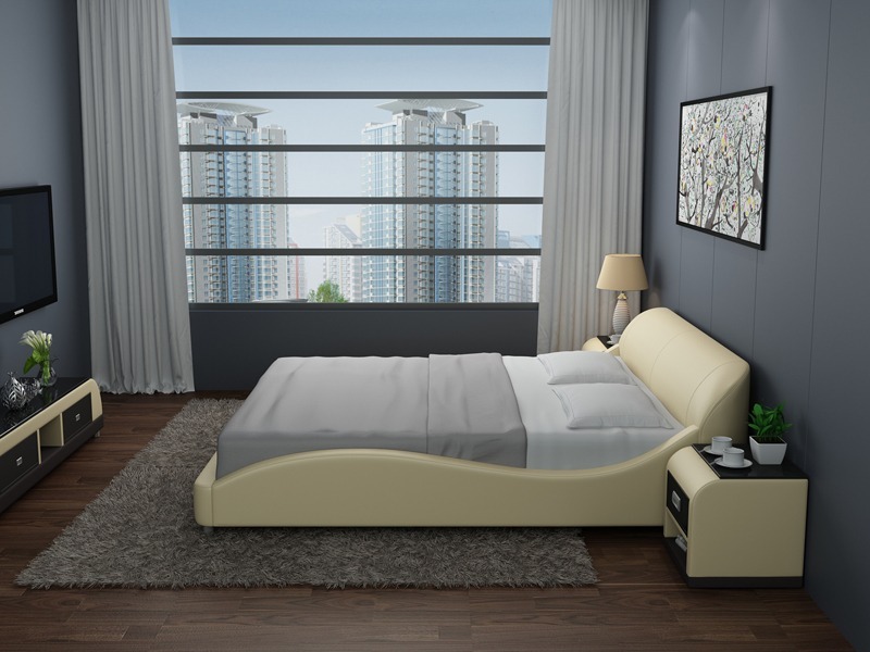 Design Leder Bett Luxus Polster Betten Doppel Ehe 140/160/180 LB8822