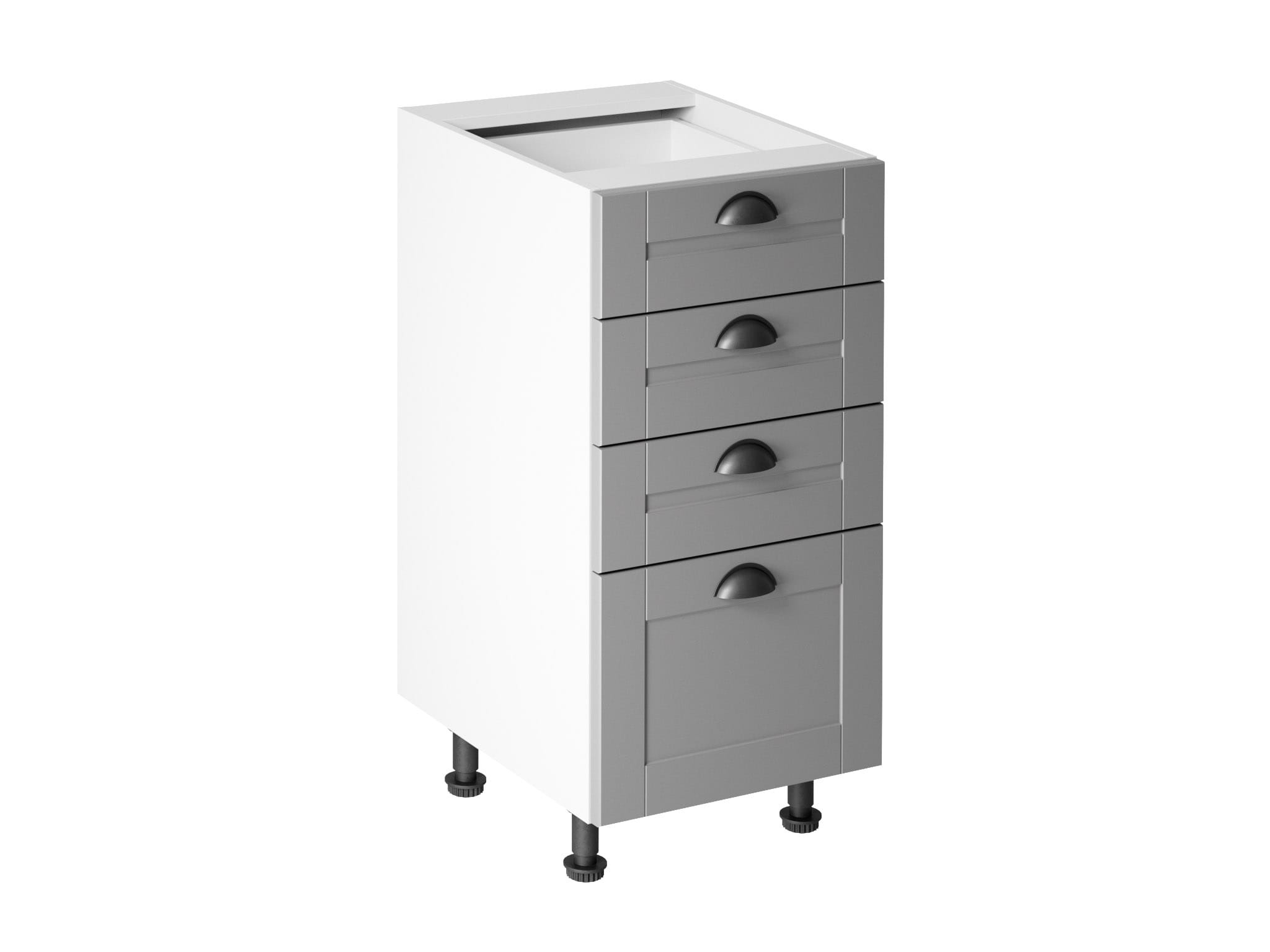 MODERNER KÃCHENUNTERSCHRANK MIT 4 REGALBÃDEN IN WEISS D40S4