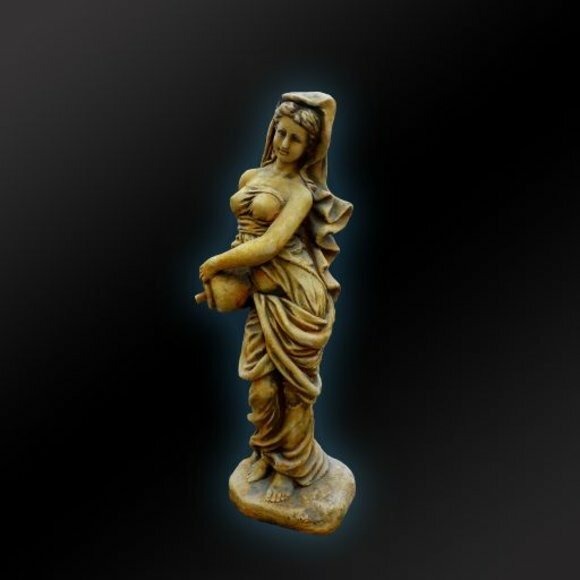 Wasserspeier Brunen Figur Steinfigur fÃ¼r Garten Dekorative Dame Teich Antik