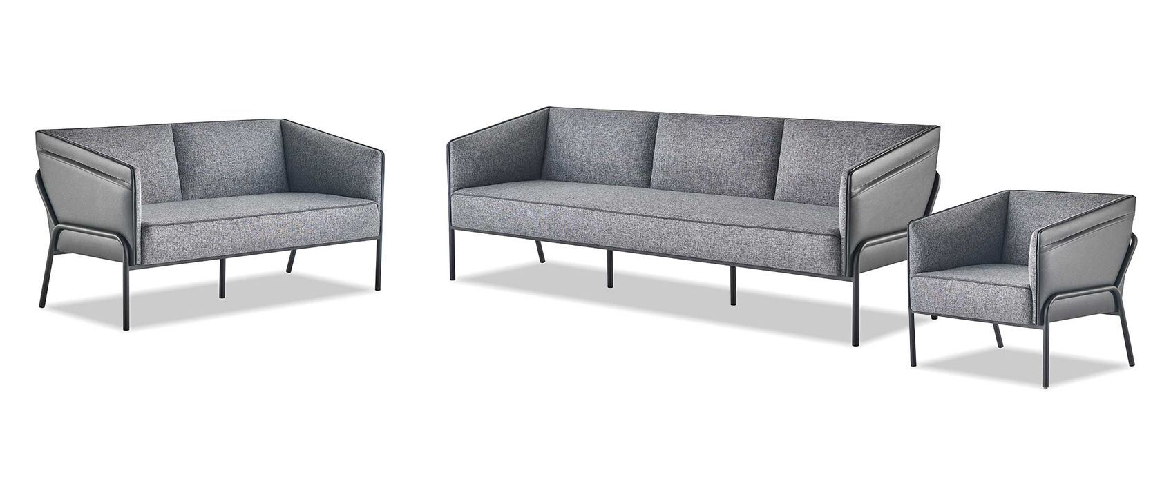 SitzmÃ¶bel-Set 3-Sitzer 2-Sitzer Sessel Grau Lehnsessel Modern Sofa-Set