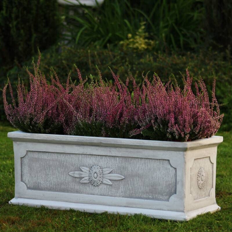 Massiver Garten PflanzgefÃ¤Ã Blumenkasten Pflanztrog Blumentopf aus Steinguss