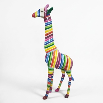 abstrakte Skulptur Giraffe Dekoration Figur Kunststoff Statuen Deko
