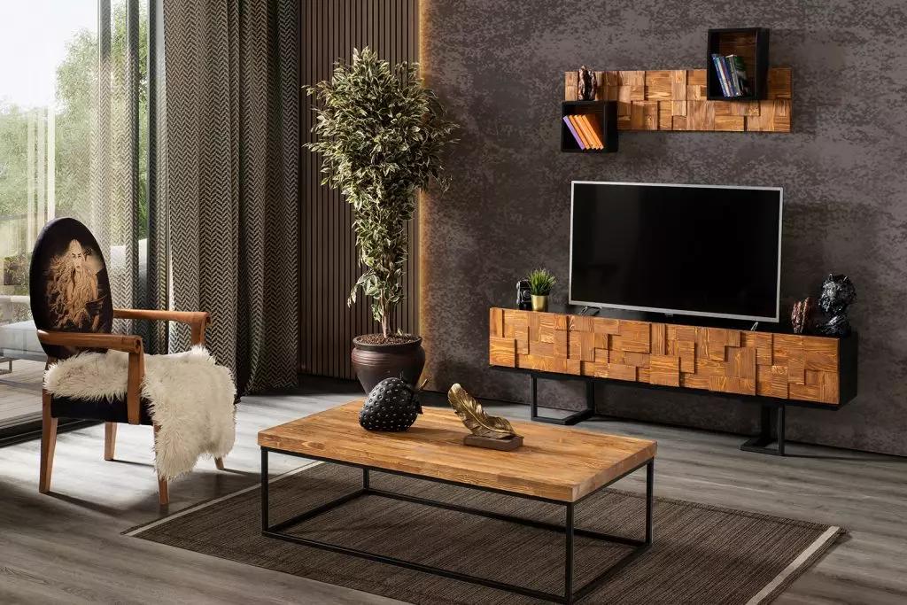 Moderne MassivholzmÃ¶bel Couchtisch RTV TV-StÃ¤nder Wohnzimmergarnitur