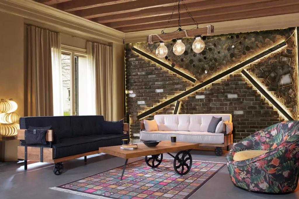 Luxus Sofa Couch Polster MÃ¶bel 3+3 Sitz Garnitur mit Couchtisch Loft