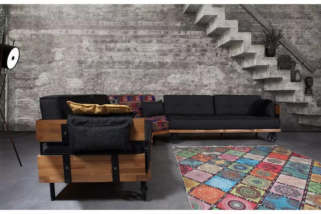 Loft MÃ¶bel Stoffsofa Eckcouch Polster Eckgarnitur Couchgarnitur Textil