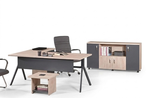 Arbeitstisch KomplettbÃ¼ro BÃ¼romÃ¶bel EckbÃ¼rotisch 3tlg Holz Set Grau