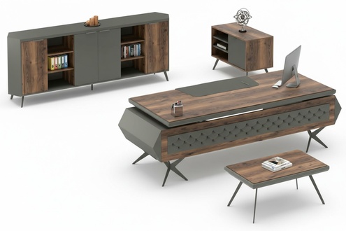 Arbeitstisch Schreibtisch Tisch Sideboard BÃ¼ro Einrichtung 4tlg. Set MÃ¶bel