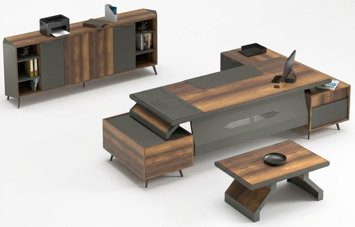 Arbeitstisch Schreibtisch Tisch Sideboard BÃ¼ro Einrichtung 3tlg. Set MÃ¶bel