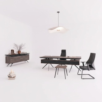 Arbeitszimmer BÃ¼ro Schreibtisch Couchtisch Sideboard Modern Holz Braun