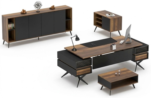 Arbeitszimmer Set Couchtisch Tisch Sideboard Kommode BÃ¼roeinrichtung