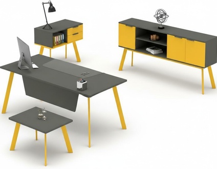 Arbeitszimmer Set Tisch Sideboard Couchtisch Kommode BÃ¼ro Einrichtung Komplett