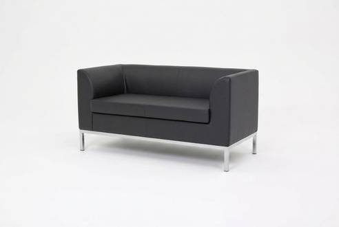 Arbeitszimmer Zweisitzer Schwarzes Textilcouch BÃ¼romÃ¶bel Sofa