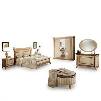 arredoclassicâ¢ Schlafzimmer Set Melodia Barock Rokoko Bett Nachttisch 6tlg.