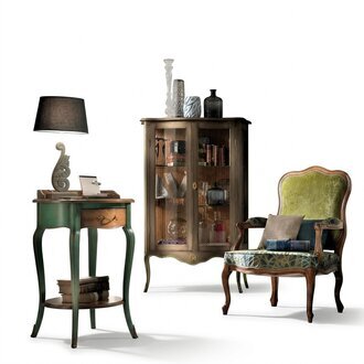 BarockmÃ¶bel Vitrine Konsole Set Holzkonsolenschrank Vitrinen MÃ¶bel Set 3tlg