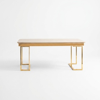 Beige-Goldener Esszimmertisch Designer KÃ¼chenmÃ¶bel Stilvolle Einrichtung