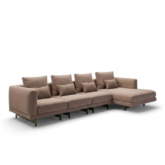Beige PolstermÃ¶bel Luxus Eck Garnitur Ecksofa L-Form Designer Einrichtung