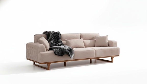 Beige Sofagarnitur Dreisitzer Sessel Luxus Sessel Beige Moderne MÃ¶bel