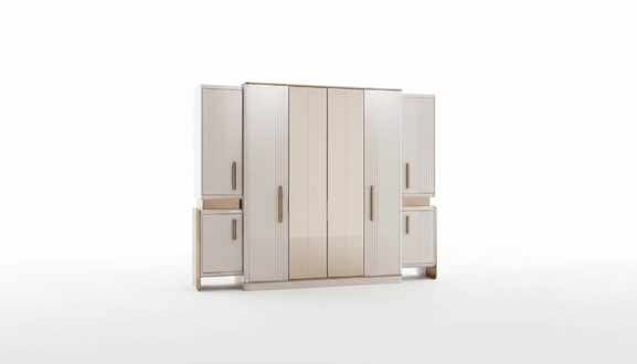 Beiger Holz Kleiderschrank modern & gerÃ¤umig