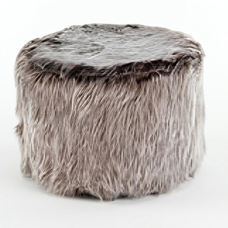 Beiger Holz-Textil Hocker im modernen Design