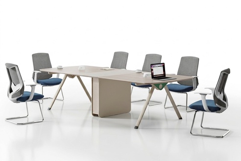 Beiger Konferenztisch Designer Arbeitszimmer MÃ¶bel LuxuriÃ¶ser Holz Tisch