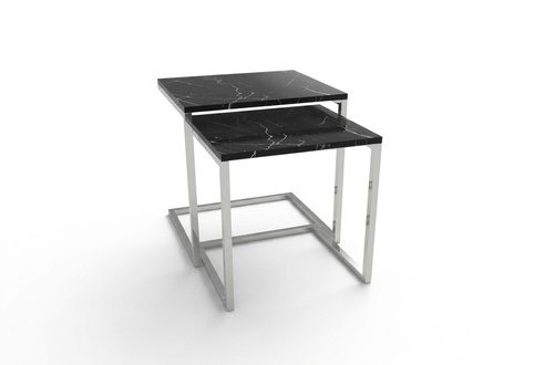 Beistelltisch Wohnzimmer MÃ¶bel Material schwarz Edelstahl Design Tisch