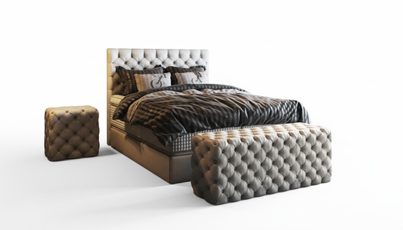 Bett 2x Nachttisch 3 tlg. Schlafzimmer Set Design Luxus MÃ¶bel Modern Betten Neu