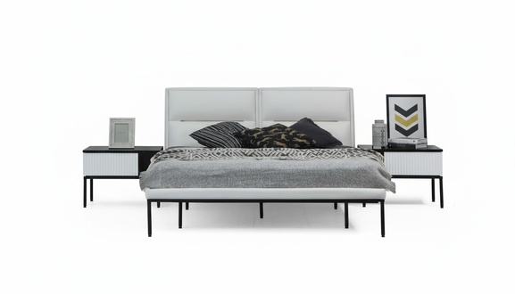 Bett Bettrahmen Doppelbett Holz Modern WeiÃ Schlafzimmer Doppel Design