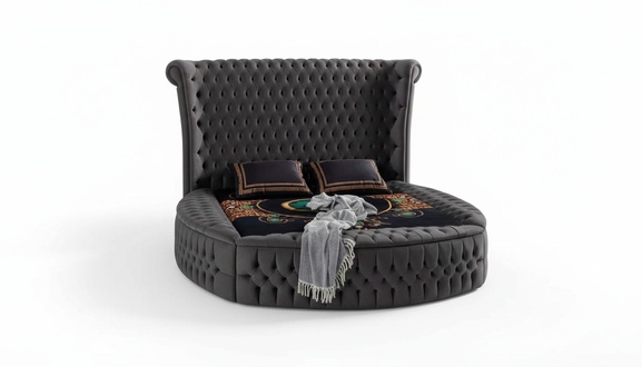Bett Chesterfield Polsterbett Luxus Schlafzimmer Design Betten Textil Samt Neu