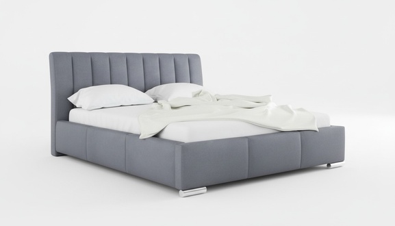 Bett Doppelbett MÃ¶bel Bettrahmen Stoff 160x200 Textil Polsterbett Grau Betten