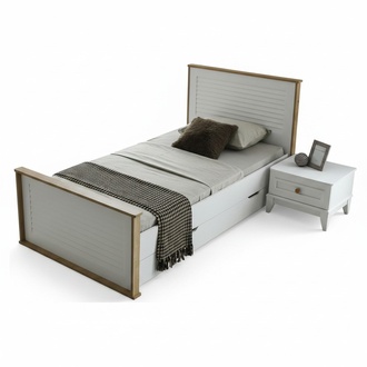 Bett Einzelbett Nachttisch Schlafzimmer 2tlg. Modern Luxus MÃ¶bel Neu