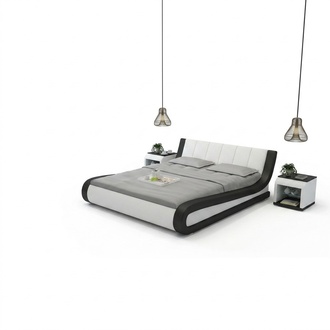 Bett Lederbett Polsterbett Moderne Doppel Schlafzimmer Ehebett Betten