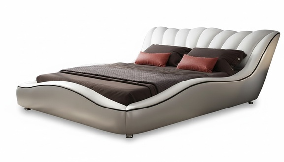 Bett Luxus 180x200 WeiÃ Schlafzimmer Kunstleder MÃ¶bel Modern Design Neu