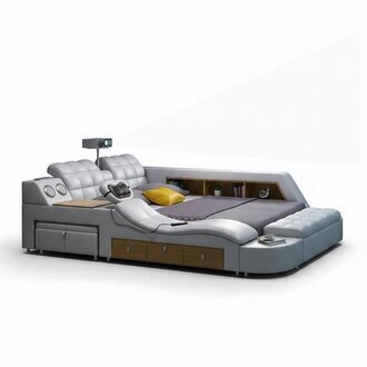 Bett Multifunktion Betten tv beamer usb led Massage Funktion Hotel Luxus