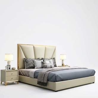 Bett Schlafzimmer Set Design MÃ¶bel Luxus Deko Betten 2x Nachttisch 3tlg