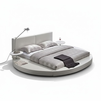 Bett Schlafzimmer WeiÃ Designer Rund Komplett Doppelbett Hotel Runde Betten