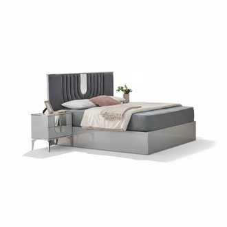 Bettrahmen Doppelbett Schlafzimmerbett Bett Grau Betten MÃ¶bel Ehebett