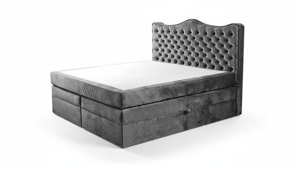 Bettrahmen grau chesterfield schlafzimmer design elegant stoff klassische mÃ¶bel
