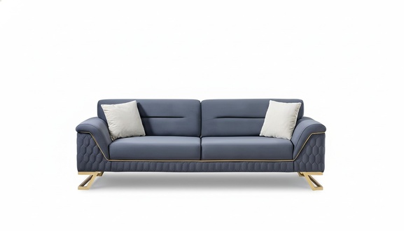 Blauer Wohnzimmer Designer Edelstahl 3-Sitzer Moderne Luxus MÃ¶bel Neu